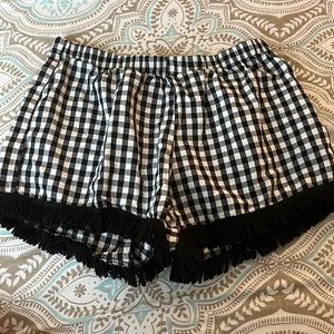 vintage havana plaid fringe shorts!